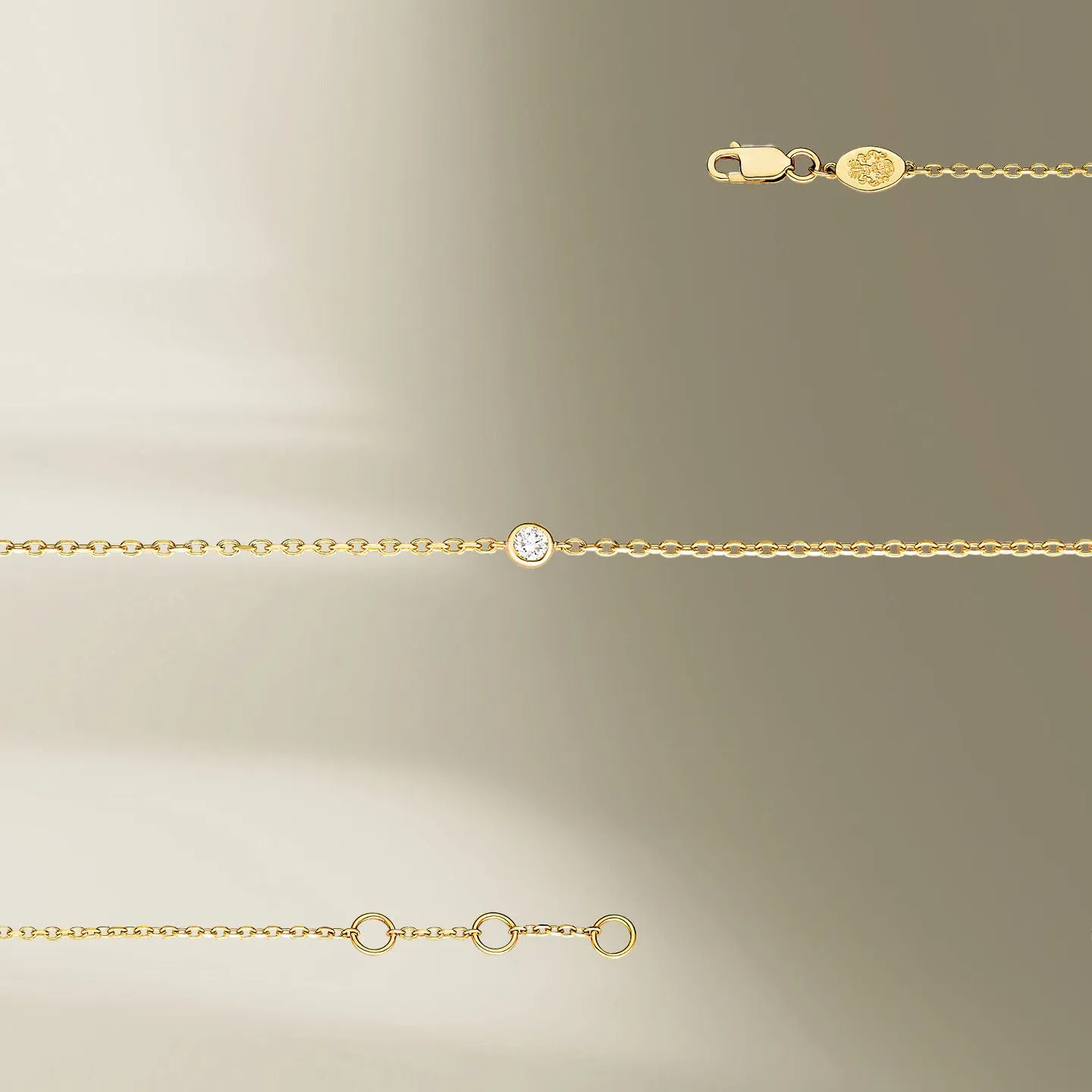 1 Stone 18K Gold Bracelet w. Diamond
