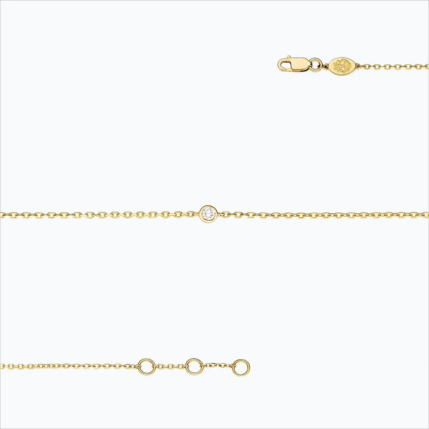 1 Stone 18K Gold Bracelet w. Diamond