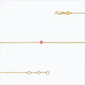 1 Stone 18K Gold Bracelet w. Pink Sapphire
