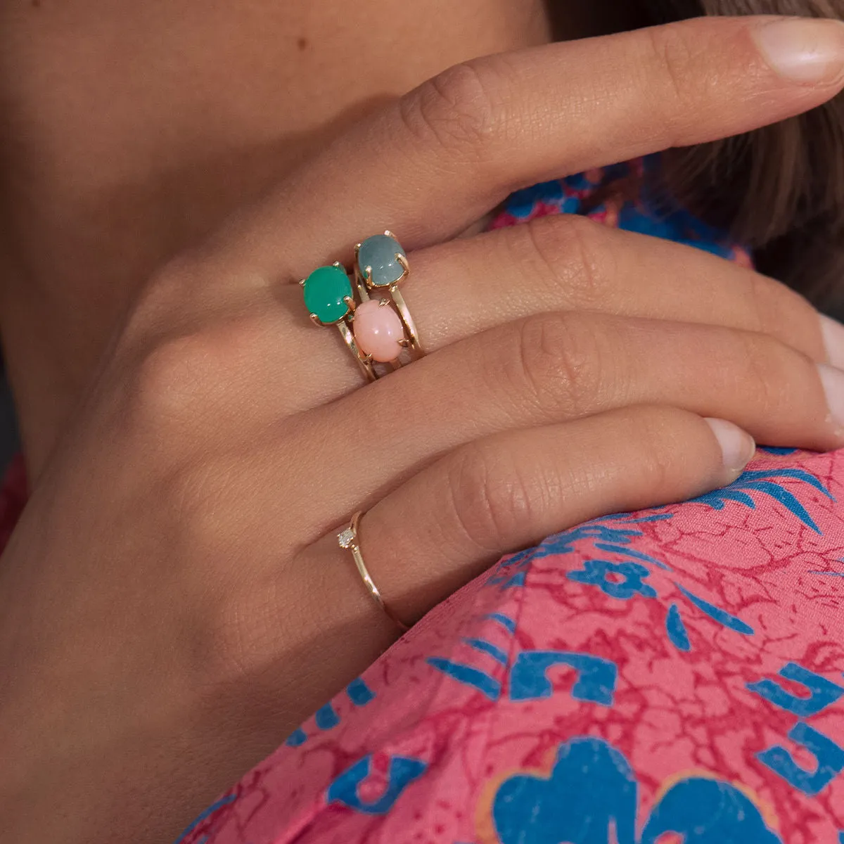 10K Gold Ring w. Chrysoprase