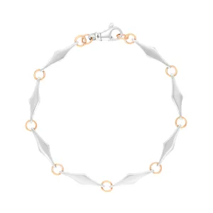 18 Rose Gold Sterling Silver Rhombus Handmade Bracelet