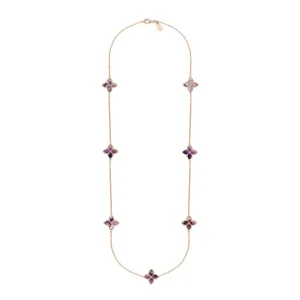 18ct Rose Gold Blue John eden Long Marquise Flower Necklace