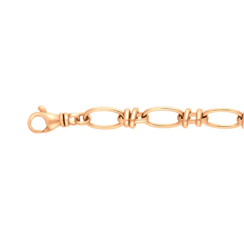 18ct Rose Gold Handmade Cable Chain Bracelet