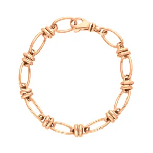 18ct Rose Gold Handmade Cable Chain Bracelet