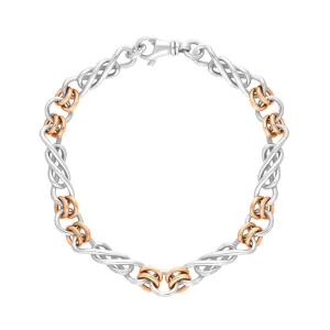 18ct Rose Gold Sterling Silver Celtic Twist Handmade Bracelet