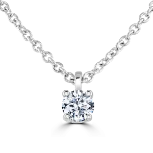 18ct White Gold 0.15ct Diamond Solitaire Necklace