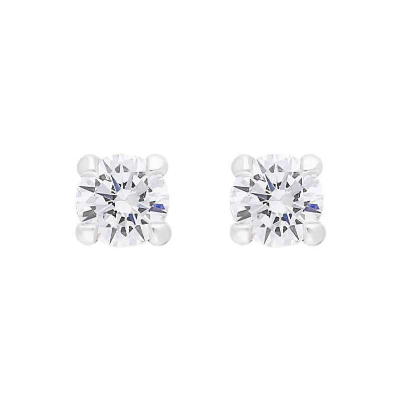18ct White Gold 0.20ct Diamond Solitaire Stud Earrings