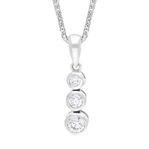 18ct White Gold 0.21ct Diamond Graduating Trilogy Pendant