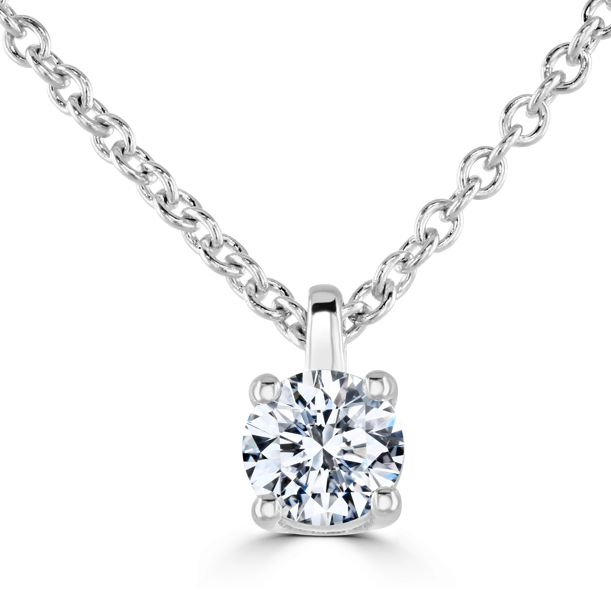 18ct White Gold 0.25ct Diamond Solitaire Necklace
