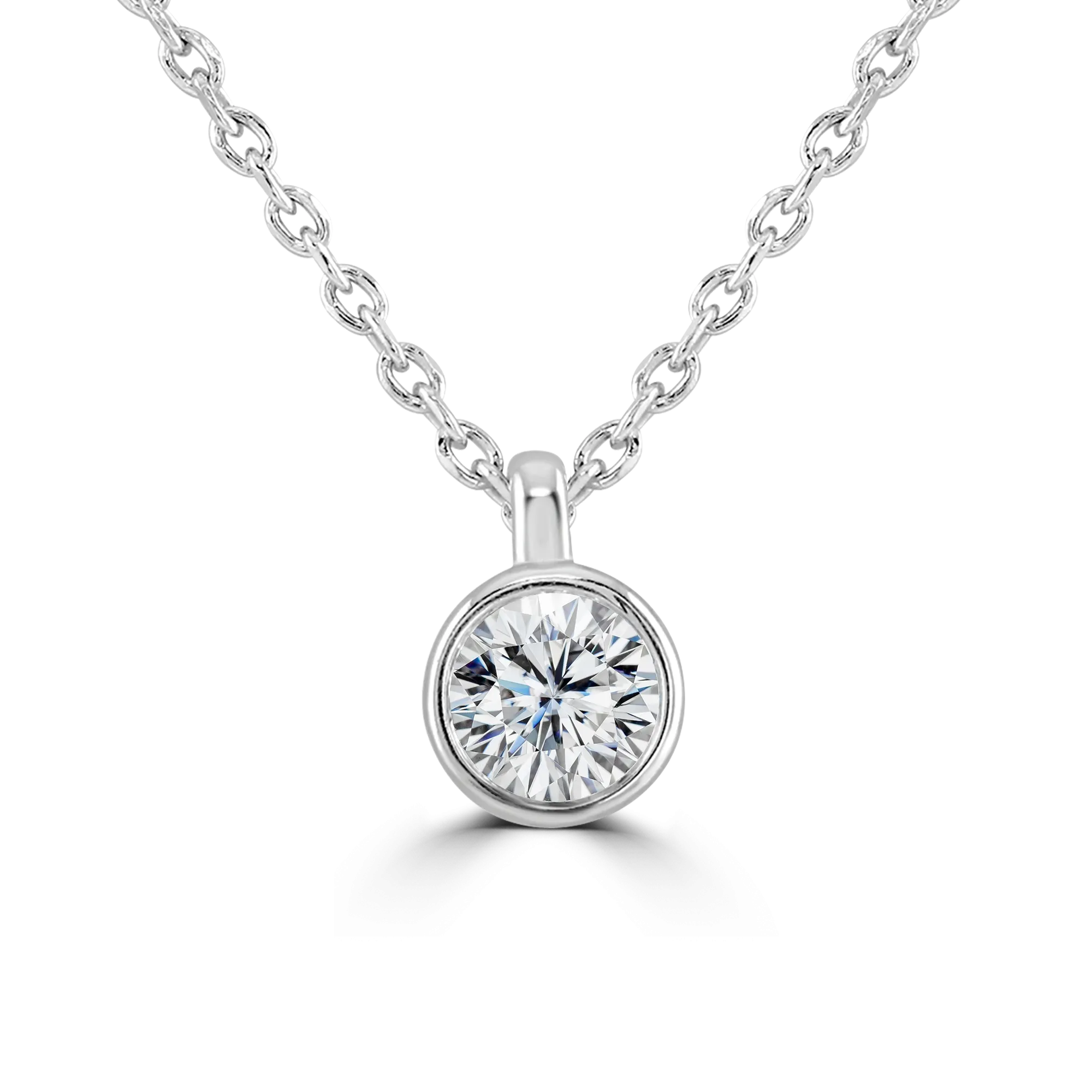 18ct White Gold 0.25ct Diamond Solitaire Necklace