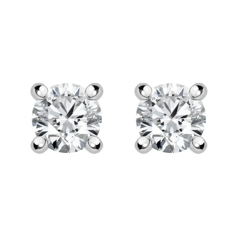 18ct White Gold 0.25ct Diamond Solitaire Stud Earrings
