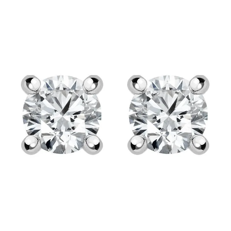 18ct White Gold 0.30ct Diamond Solitaire Stud Earrings
