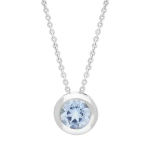 18ct White Gold 0.38ct Aquamarine Martini Slider Necklace