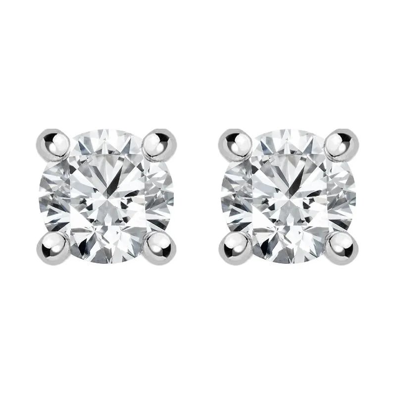 18ct White Gold 0.40ct Diamond Solitaire Stud Earrings