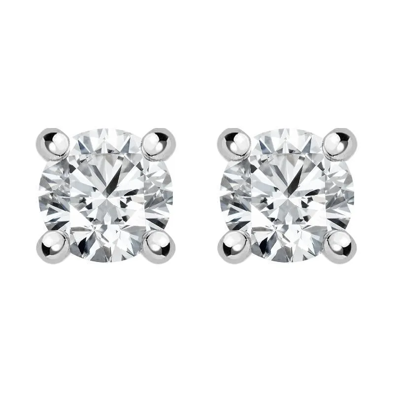 18ct White Gold 0.40ct Diamond Solitaire Stud Earrings