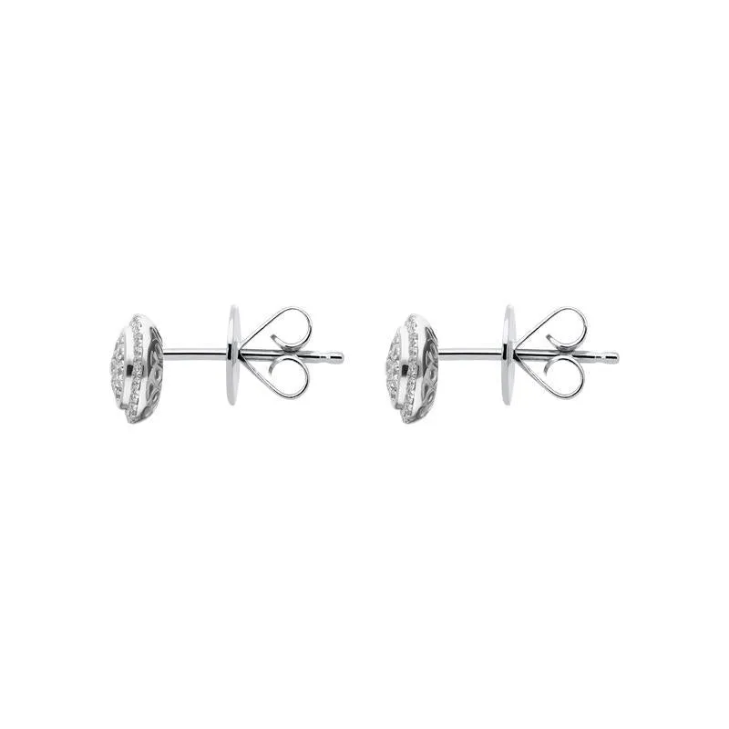 18ct White Gold 0.42ct Diamond Round Cluster Stud Earrings