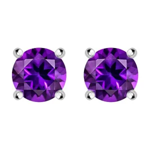 18ct White Gold 0.47ct Amethyst Round Stud Earrings