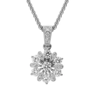 18ct White Gold 0.47ct Diamond Flower Necklace