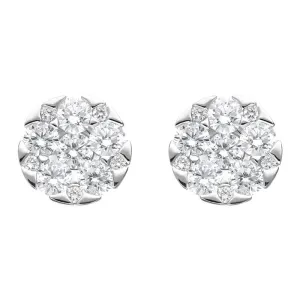 18ct White Gold 0.48ct Diamond Triangle Edge Stud Earrings