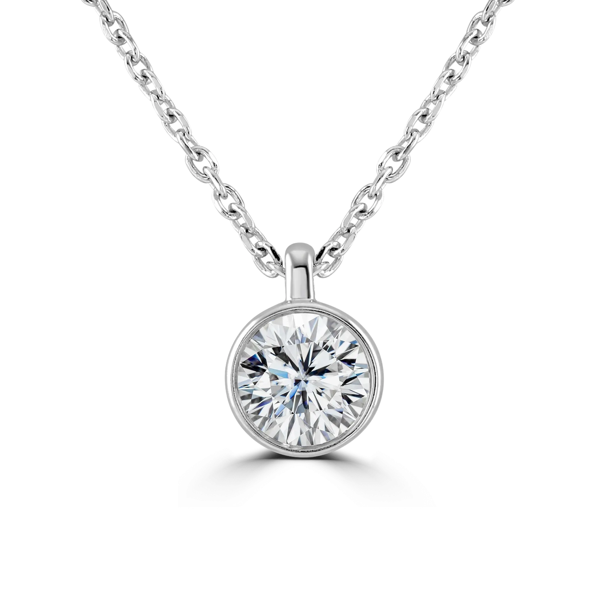 18ct White Gold 0.50ct Diamond Solitaire Necklace