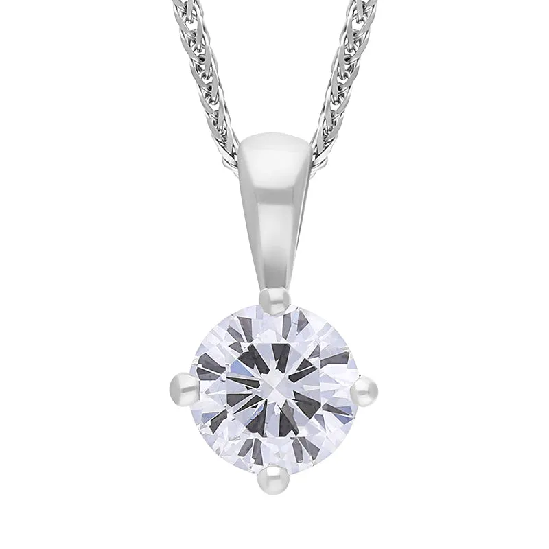 18ct White Gold 0.50ct Diamond Solitaire Pendant Necklace