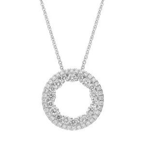 18ct White Gold 0.56ct Diamond Open Circle Necklace
