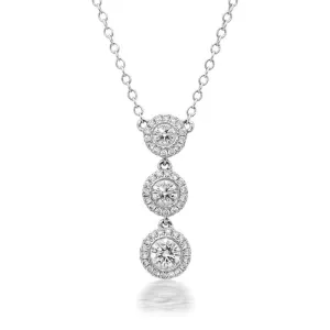 18ct White Gold 0.65ct Diamond Graduated Drop Necklace