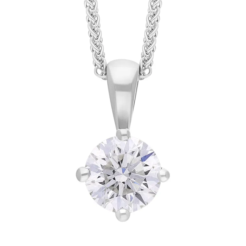 18ct White Gold 0.70ct Diamond Solitaire Pendant Necklace