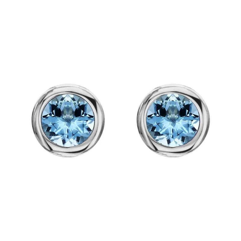 18ct White Gold 0.92ct Aquamarine Martini Stud Earrings