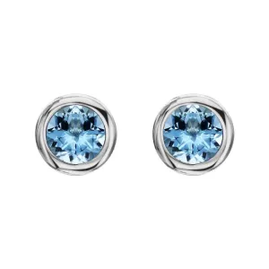 18ct White Gold 0.92ct Aquamarine Martini Stud Earrings