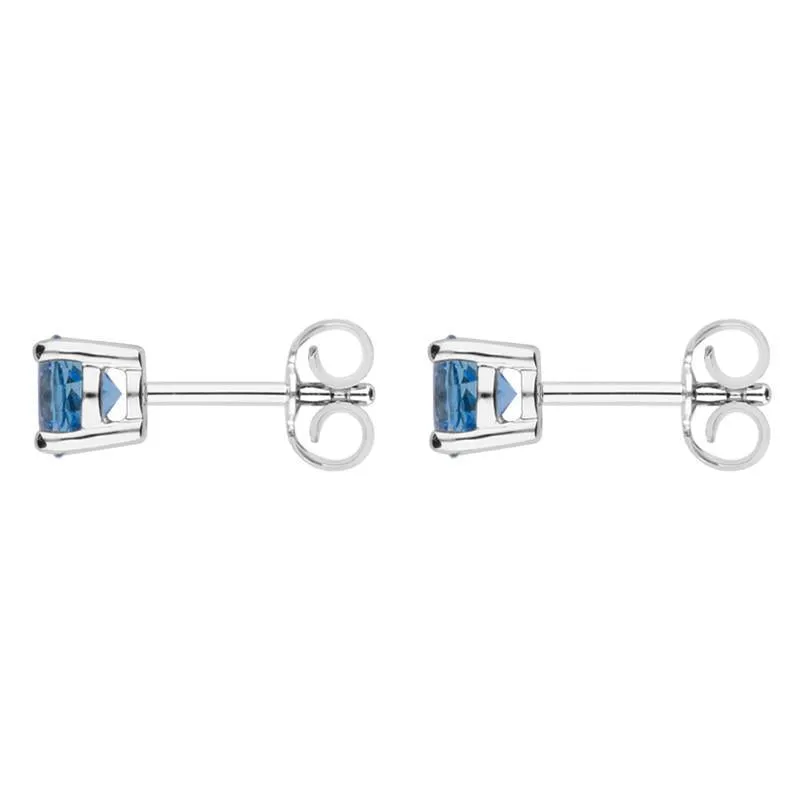 18ct White Gold 0.93ct Aquamarine Solitaire Stud Earrings