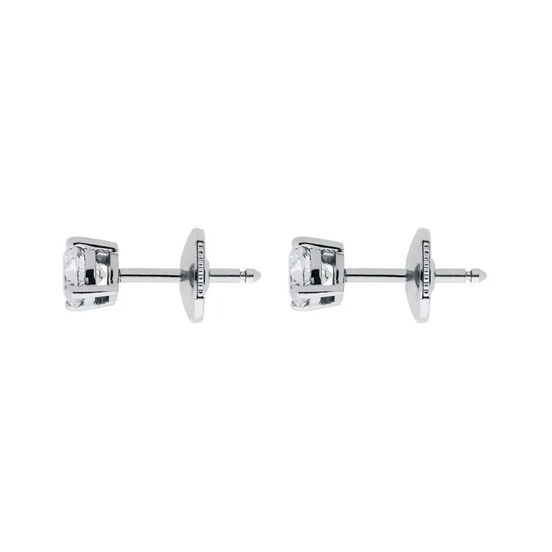 18ct White Gold 1.01ct Diamond Solitaire Stud Earring