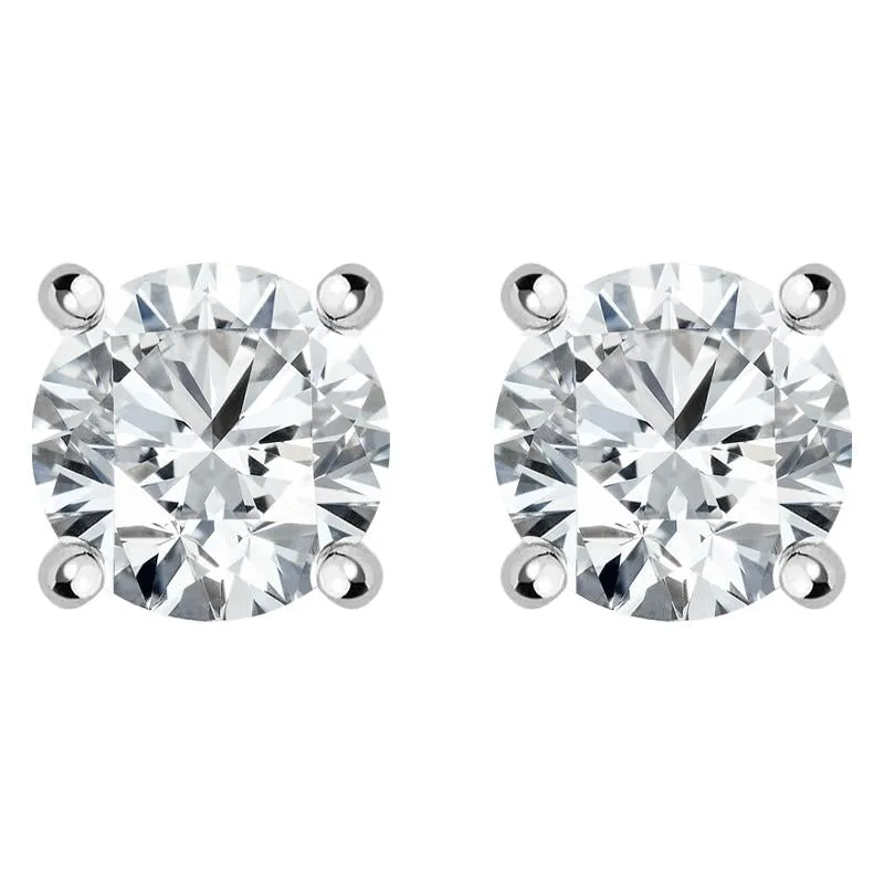 18ct White Gold 1.01ct Diamond Solitaire Stud Earring
