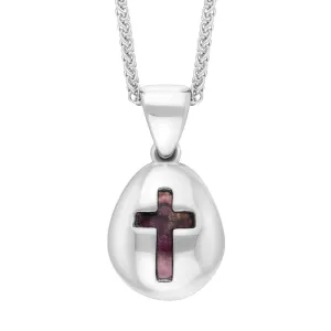 18ct White Gold Blue John Cross Pear Shape Necklace