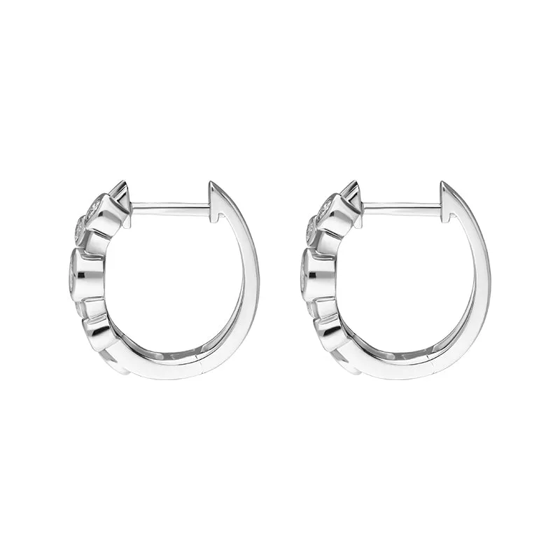 18ct White Gold Diamond Bubble Hoop Earrings
