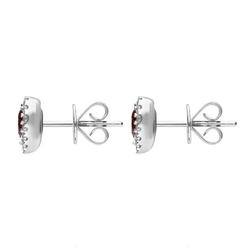18ct White Gold Ruby and Diamond Pear Stud Earrings