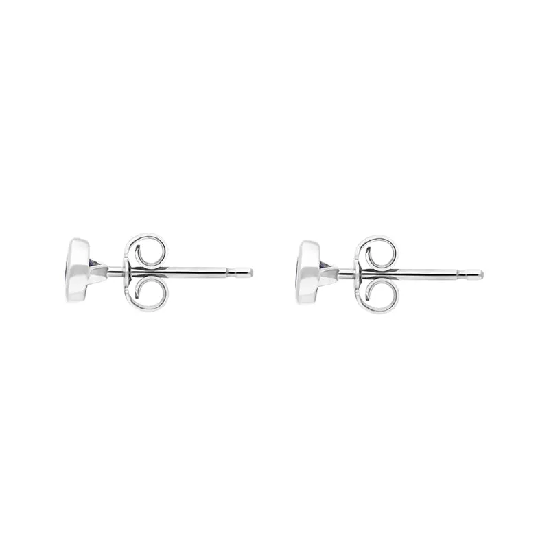 18ct White Gold Tanzanite Round Martini Stud Earrings