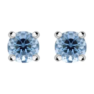 18ct Yellow and White Gold Aquamarine Round Stud Earrings