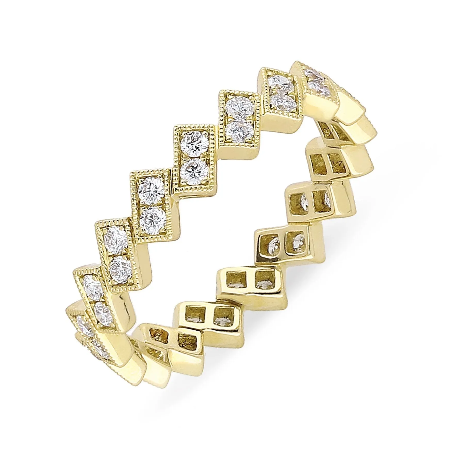 18ct Yellow Gold 0.54ct Diamond Stacking Ring