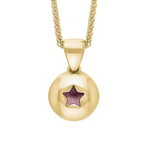 18ct Yellow Gold Blue John Star Disc Necklace