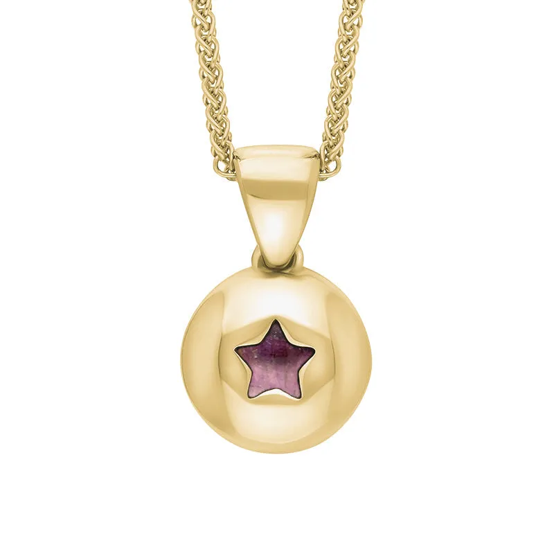18ct Yellow Gold Blue John Star Disc Necklace