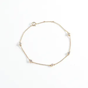 5 Diamonds 14K Gold Bracelet