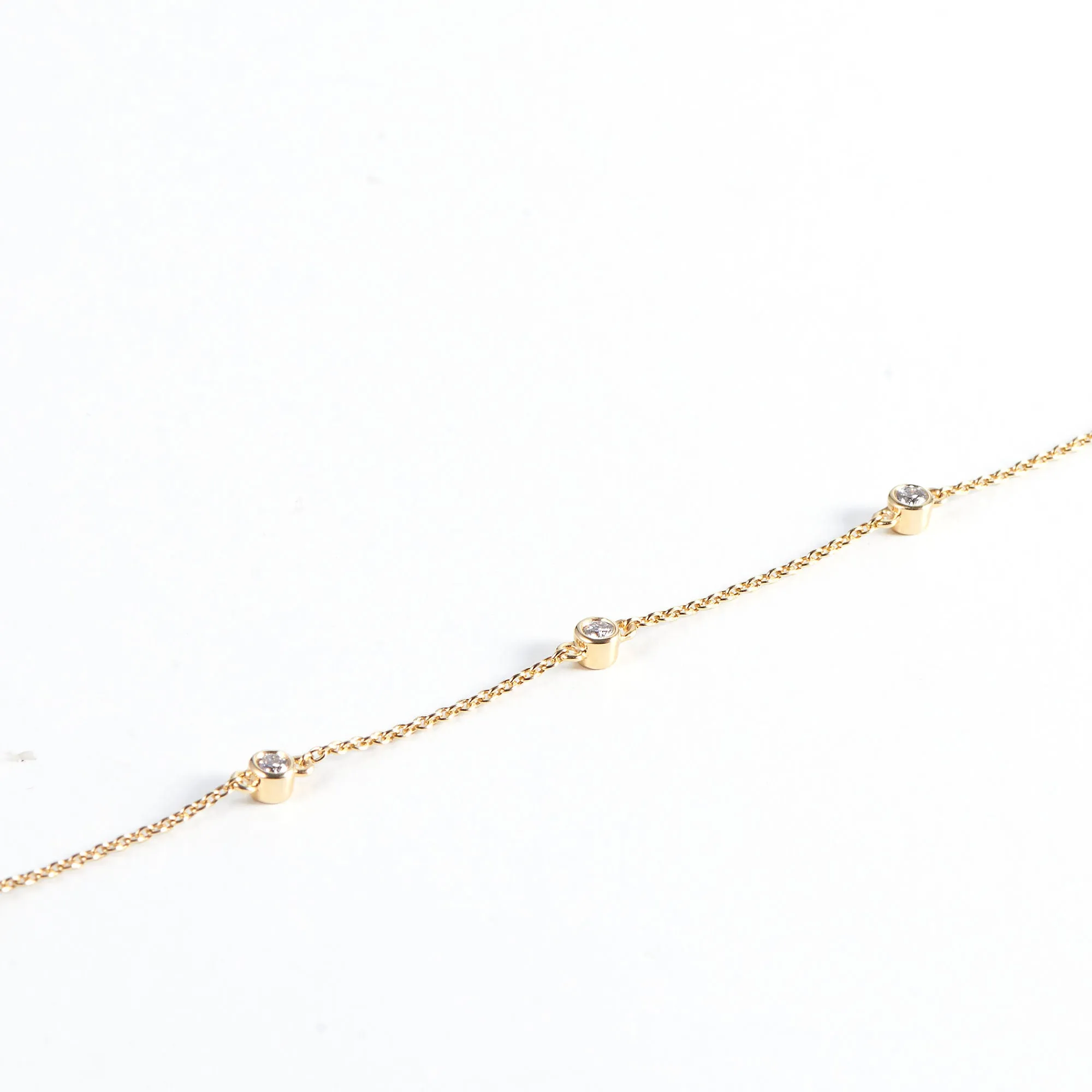 5 Diamonds 14K Gold Bracelet