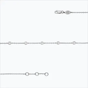 5 Stone 18K White Gold Bracelet w. Diamonds