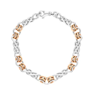 9ct Rose Gold Sterling Silver Celtic Twist Handmade Bracelet