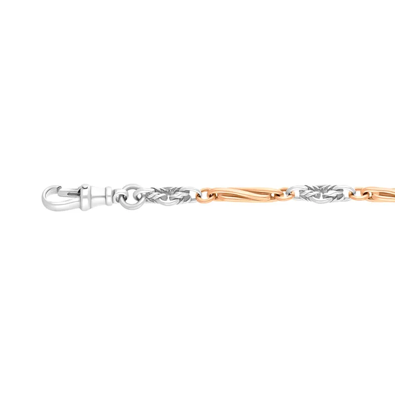 9ct Rose Gold Sterling Silver Twist Byzantine Handmade Bracelet