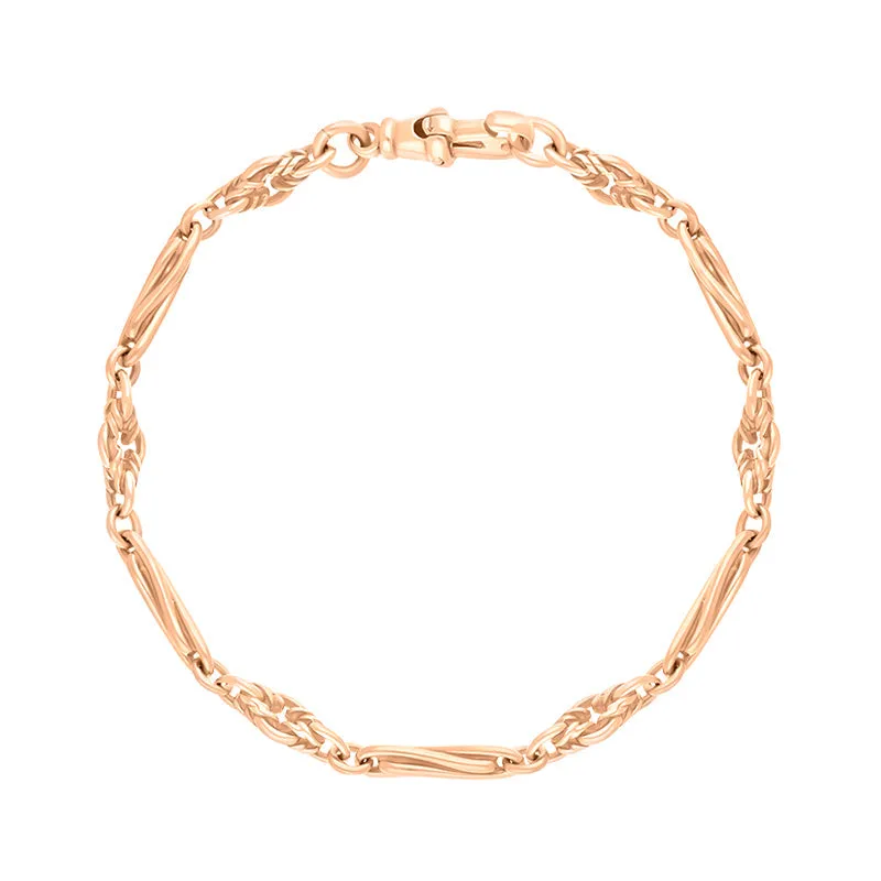 9ct Rose Gold Twist Byzantine Handmade Bracelet