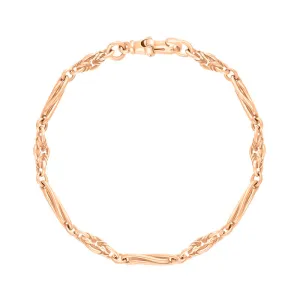 9ct Rose Gold Twist Byzantine Handmade Bracelet