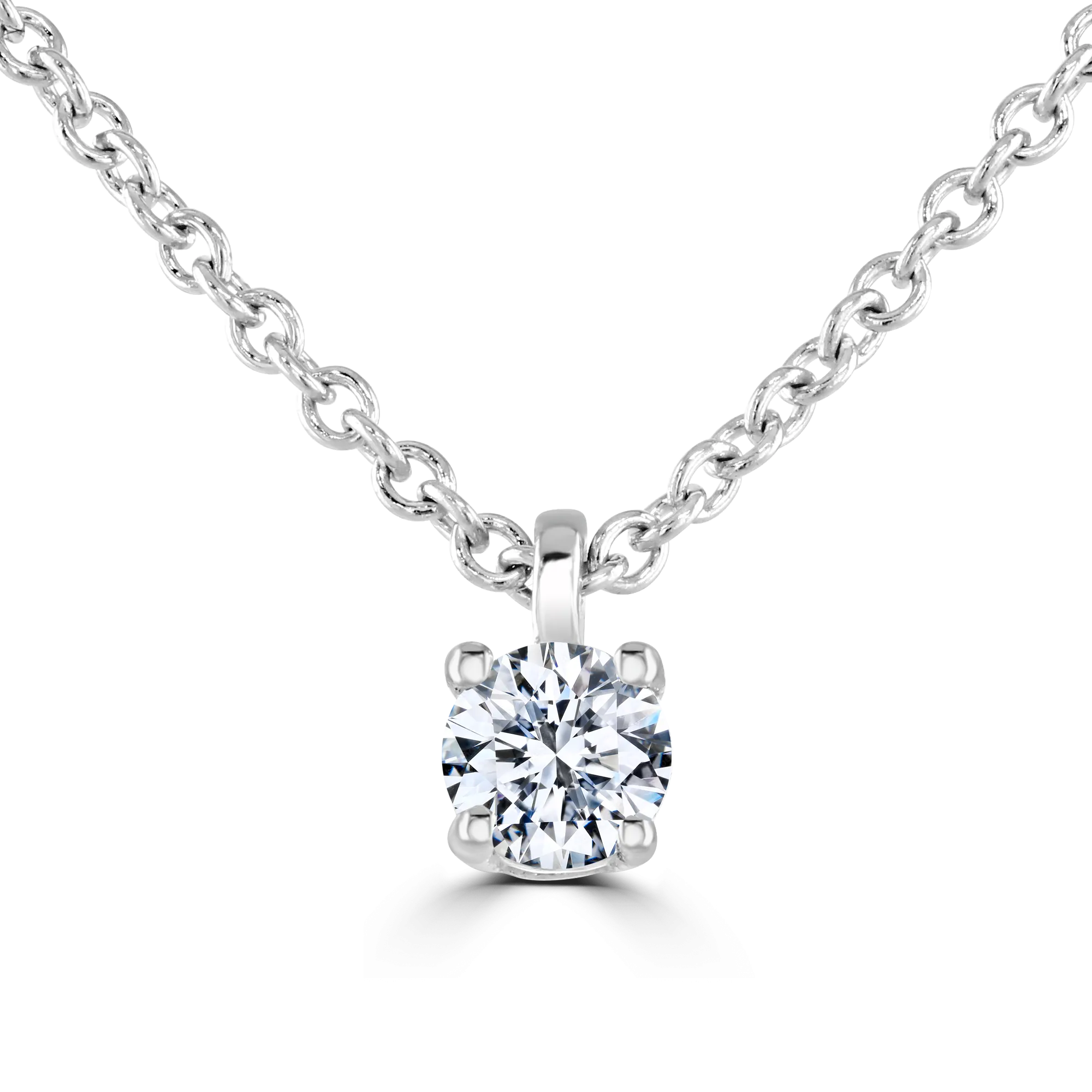 9ct White Gold 0.15ct Diamond Solitaire Necklace