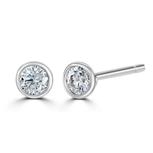 9ct White Gold 0.25ct Diamond Solitaire Stud Earrings